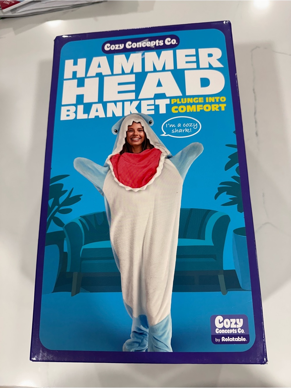 Hammerhead Blanket – White and Red Shark Costume